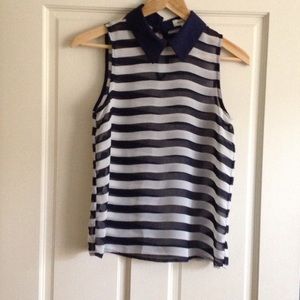 Striped collared shirt